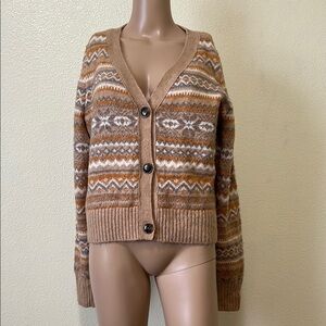 Jessica Simpson- Cozy Tan Patterned Women's Sweater